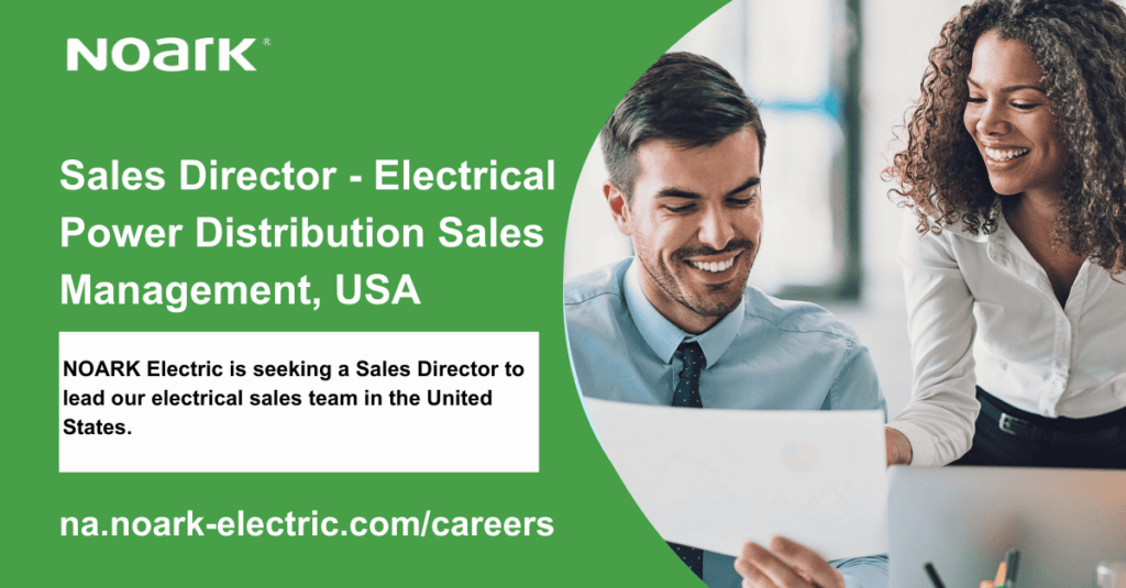 Dos profesionales están discutiendo un documento cuando en un bloque de texto aparece una oportunidad apasionante: un puesto de Director Comercial de Ventas Eléctricas para NOARK Electric en Estados Unidos. Visite na.noark-electric.com/careers para más detalles.