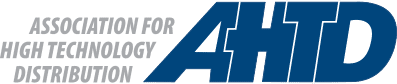 Logotipo de la Asociación para la Distribución de Alta Tecnología con las siglas AHTD en negrita y letras azules.